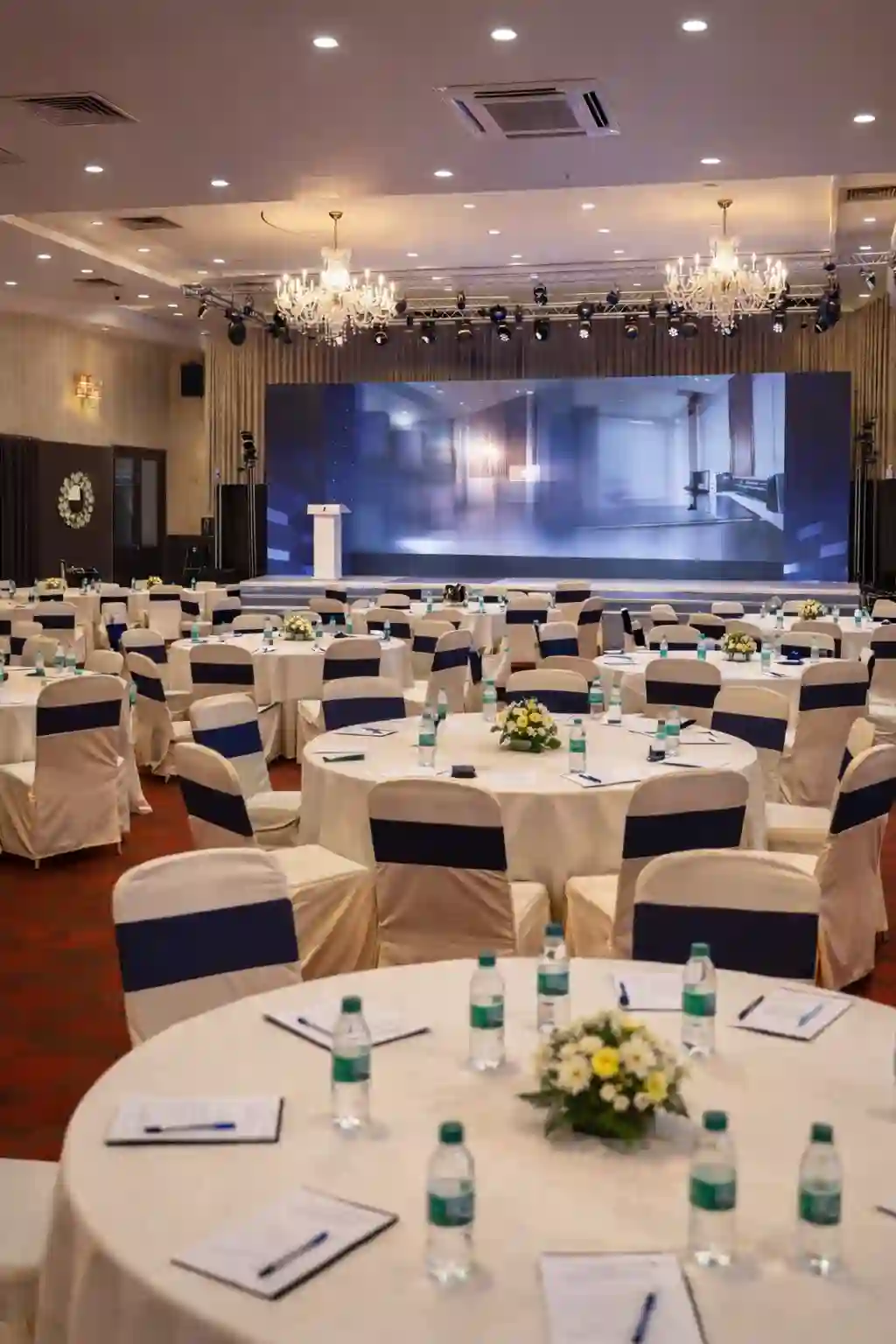 Professional venues for corporate seminars and launches.
